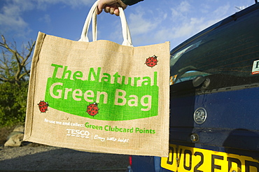 An environmentally friendly shopping bag, England, United Kingdom, Europe