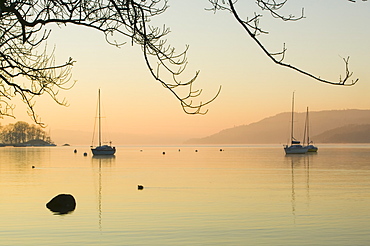 Windermere at sunrise, Lake District National Park, Cumbria, England, United Kingdom, Europe