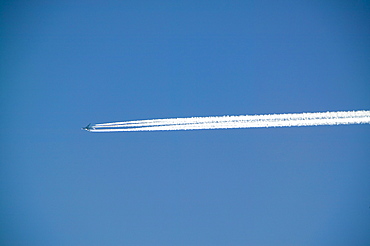 A plane flying over the Lake District, Cumbria, England, United Kingdom, Europe