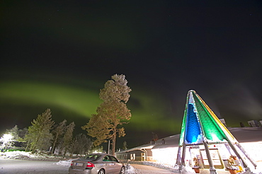 The Northern Lights above Saariselka, Northern Finland, Finland, Scandinavia, Europe