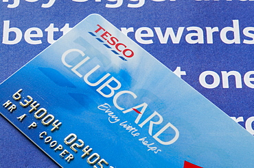 A Tesco loyalty card, England, United Kingdom, Europe