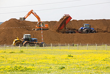 Nutberry Moss, a lowland blanket peat bog which is being destroyed to provide peat for the horticultural industry, near Gretna, Scotland, United Kingdom,  Europe