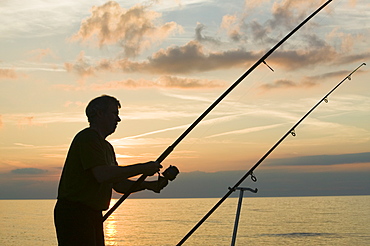 Sea fishing off Weybourne in Norfolk, England, United Kingdom, Europe