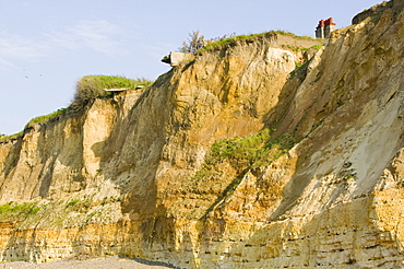 Coastal erosion near Weybourne, Norfolk, England, United Kingdom, Europe