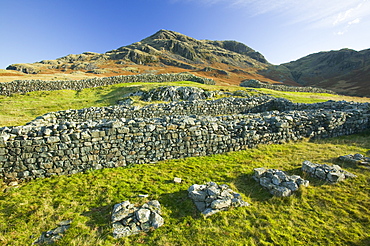 Hardknott Roman Fort on Hardknott Pass in the Lake District, Cumbria, England, United Kingdom, Europe