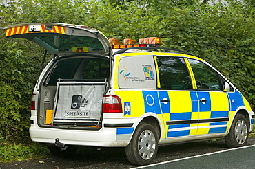 A police speed camera unit in Clitheroe, Lancashire, England, United Kingdom, Europe