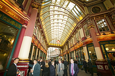 City traders from Lloyds drinking after work in London, England, United Kingdom, Europe