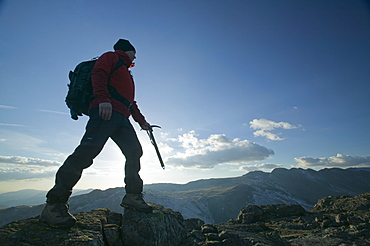 A climber in the Lake District, Cumbria, England, United Kingdom, Europe