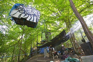 Environmental protest at the Nine Ladies stone circle camp, Derbyshire, England, United Kingdom, Europe