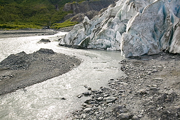 Exit Glacier has retreated rapidly due to global warming, Kenai Fjords National Park, Alaska, United States of America, North America