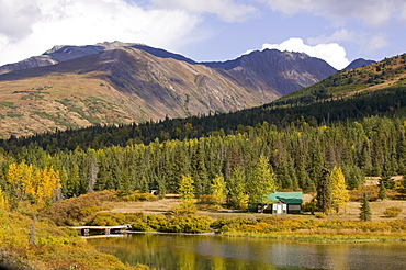 A lake in the Chugach Mountains in Alaska, United States of America, North America