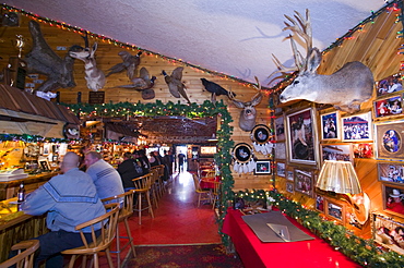 Furs in the Chatanika Lodge, a typical Alaskan bar, near Fairbanks, Alaska, United States of America, North America