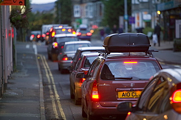 A traffic jam in Ambleside, Cumbria, England, United Kingdom, Europe