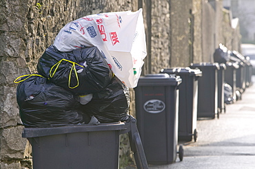 Dustbins in Ulverston, Cumbria, England, United Kingdom, Europe