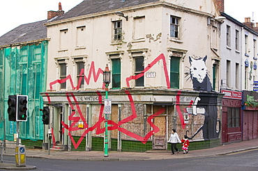 Vandalism in a rough area of Liverpool, Merseyside, England, United Kingdom, Europe