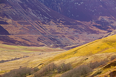 The parallel roads of Glen Roy caused by an ice dammed lake during the last Ice Age that left rings around the glen indicating the lake levels, Scotland, United Kingdom, Europe