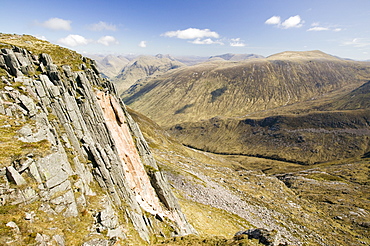 A rock fall on Ben Starav in Glen Etive, Highlands, Scotland, United Kingdom, Europe