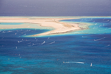 Windsurfers in the Red Sea resort of Dahab in Egypt, North Africa, Africa