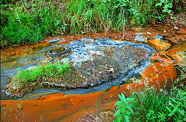 A contaminated water course near Liverpool. Merseyside, England, United Kingdom, Europe