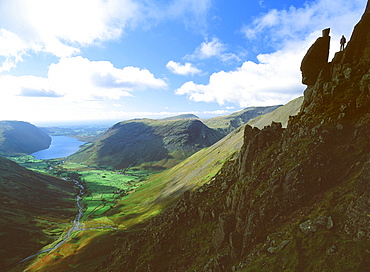 The Sphinx Rock on Great Gable above Wastwater in the Lake District National Park, Cumbria, England, United Kingdom, Europe