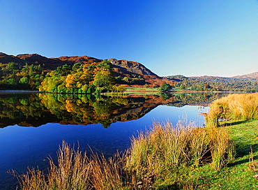 Rydal Water in autumn in the Lake District National Park, Cumbria, England, United Kingdom, Europe