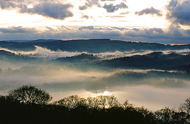 Mist over Windermere in the Lake District, Cumbria, England, United Kingdom, Europe