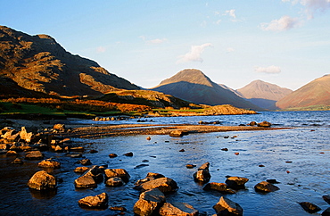 Yewbarrow and Great Gable from Wastwater in the Lake District National Park, Cumbria, England, United Kingdom, Europe