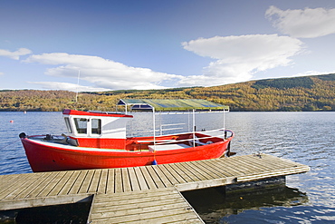 Boats moored on Coniston Water in the Lake District, Cumbria, England, United Kingdom, Europe