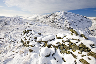 Caudale Moor looking towards Red Screes above Ambleside in the Lake District National Park, Cumbria, England, United Kingdom, Europe