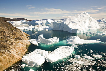 Icebergs from the Jacobshavn Glacier (Sermeq Kujalleq), Greenland, Polar Regions