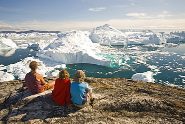 Icebergs from the Jacobshavn Glacier (Sermeq Kujalleq), Greenland, Polar Regions