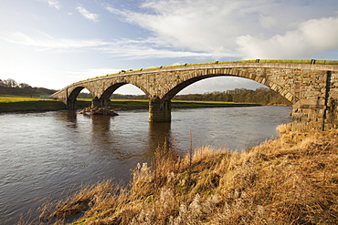 An aqueduct across the River Ribble near Clitheroe, Lancashire, England, United Kingdom, Europe