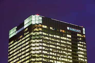 Barclays Bank at Canary Wharf, Docklands, London, England, United Kingdom, Europe