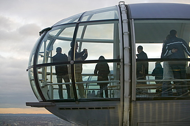 A capsule on the London Eye on the Thames South Bank, London, England, United Kingdom, Europe