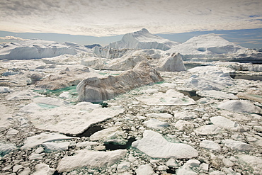 Icebergs from the Jacobshavn Glacier (Sermeq Kujalleq), Greenland, Polar Regions