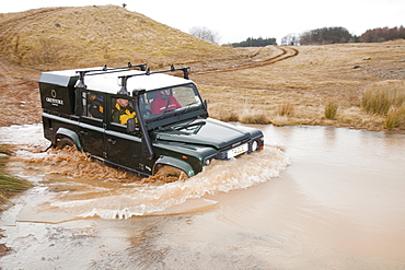 Off road driver training in a Landrover near Penrith, Cumbria, England, United Kingdom, Europe