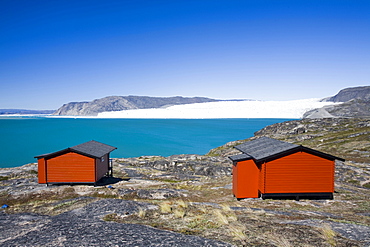 Camp Victor at Eqip Sermia on the west Greenland coast north of Ilulissat, Greenland, Polar Regions