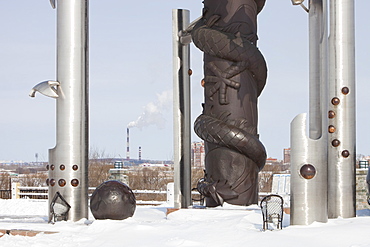 The city of Heihe on the Chinese Russian border was particularly badly hit by heavy snowfall in March 2009, Heilongjiang, China, Asia