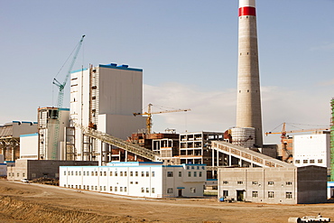 A coal fired power plant being constructed in Inner Mongolia, China, Asia