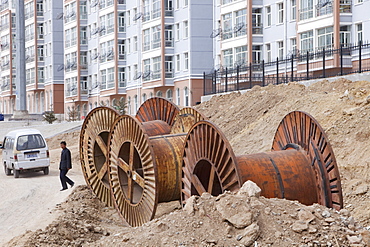 New apartment blocks in Dongsheng, part of Ordos city, Inner Mongolia, China, Asia