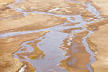 A critically low river in Shanxi province, China, Asia