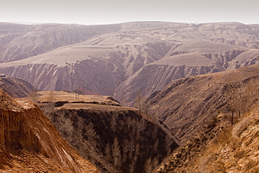 Eroded loess deposits in Shanxi province, northern China, Asia