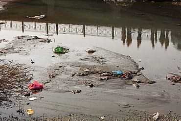 This badly polluted river is in the industrial city of Hangang, China, Asia