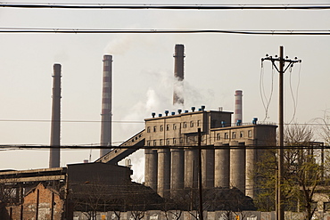 Hangdang Steel works is one of the largest steel plants in China, fuelling the country's huge construction boom and requiring massive quantities of coal to power its furnaces, Hangdang, Northern China, Asia