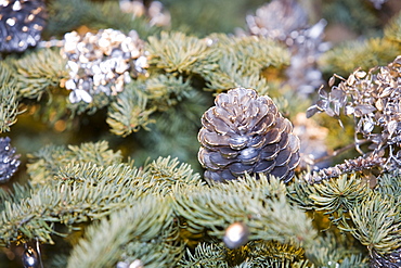 Christmas decorations on a Christmas tree