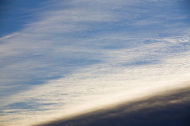 Mackerel skies, a sign that weather is breaking down and a storm is on the way, Ambleside, Cumbria, chatsworth house