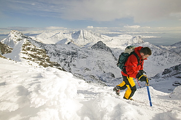 On Bruach na Frithe on the Cuillin Ridge, Isle of Skye, Scotland, United Kingdom, Europe