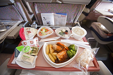 An inflight meal on an Emirates flight