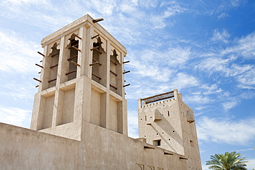 Old buildings in Dubai on the Creek, United Arab Emirates, Middle East