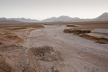 Dried up river in Inner Mongolia, Asia